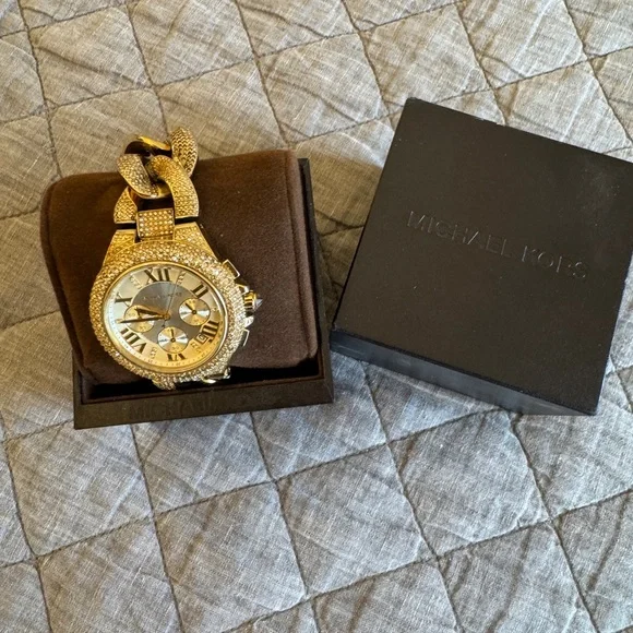 Michael Kors Gold-Tone Crystal Watch - Picture 1 of 5